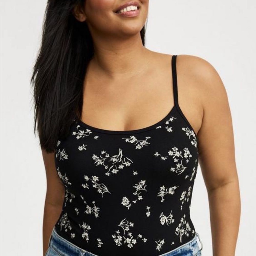 Torrid Black and White Fitted Bodysuit